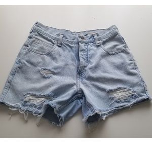 Cut off distressed jean shorts